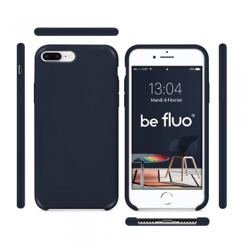 Moxie Coque iPhone 7 Plus/8 Plus [BeFluo] Coque Silicone Fine et Légère pour iPhone 8 Plus et iPhone 7 Plus, Intérieur Microfibre, Coque Anti-chocs et Anti-rayures pour iPhone 8+/7+ - Bleu Foncé