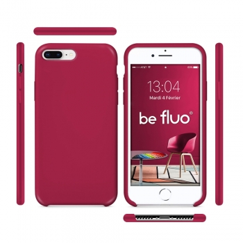 Moxie Coque iPhone 7 Plus/8 Plus [BeFluo] Coque Silicone Fine et Légère pour iPhone 8 Plus et iPhone 7 Plus, Intérieur Microfibre, Coque Anti-chocs et Anti-rayures pour iPhone 8+/7+ - Framboise