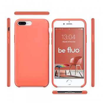 Moxie Coque iPhone 7 Plus/8 Plus [BeFluo] Coque Silicone Fine et Légère pour iPhone 8 Plus et iPhone 7 Plus, Intérieur Microfibre, Coque Anti-chocs et Anti-rayures pour iPhone 8+/7+ - Rose Pastel