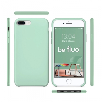 Moxie Coque iPhone 7 Plus/8 Plus [BeFluo] Coque Silicone Fine et Légère pour iPhone 8 Plus et iPhone 7 Plus, Intérieur Microfibre, Coque Anti-chocs et Anti-rayures pour iPhone 8+/7+ - Menthe