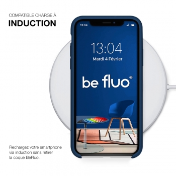 Moxie Coque iPhone XS / iPhone X [BeFluo] Coque Silicone Fine et Légère pour iPhone XS 5.8" et iPhone X, Intérieur Microfibre, Coque Anti-chocs et Anti-rayures pour iPhone XS/X - Bleu Marine