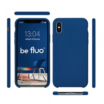 Moxie Coque iPhone XS / iPhone X [BeFluo] Coque Silicone Fine et Légère pour iPhone XS 5.8" et iPhone X, Intérieur Microfibre, Coque Anti-chocs et Anti-rayures pour iPhone XS/X - Bleu Marine