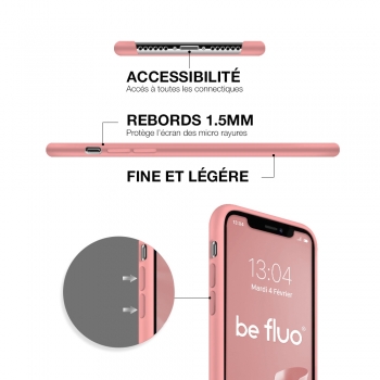 Moxie Coque iPhone XR [BeFluo] Coque Silicone Fine et Légère pour iPhone XR 6.1, Intérieur Microfibre, Coque Anti-chocs et Anti-rayures pour iPhone XR - Rose Clair