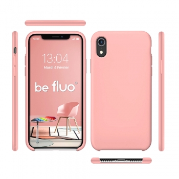 Moxie Coque iPhone XR [BeFluo] Coque Silicone Fine et Légère pour iPhone XR 6.1, Intérieur Microfibre, Coque Anti-chocs et Anti-rayures pour iPhone XR - Rose Clair