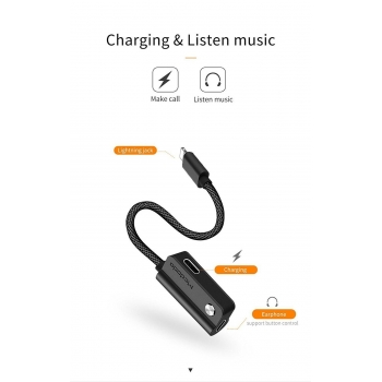 Double Adaptateur Audio Lightning, Mcdodo [CA-4701] [Charge + Audio] Adaptateur pour iPhone X, iPhone 7/8, iPhone 8 Plus/7 Plus [Black] - Noir