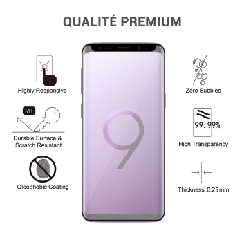 Protection d'écran Samsung Galaxy S9 en verre trempé, Moxie [Ultimate 3D+]