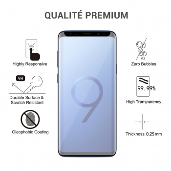 Protection d'écran Samsung Galaxy S9 Plus / S9+ en verre trempé, Moxie [Ultimate 3D+]