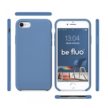 Moxie Coque iPhone 7/8/SE 2020 [BeFluo] Coque Silicone Fine et Légère pour iPhone 8, iPhone 7 et iPhone SE 2020, Intérieur Microfibre, Coque Anti-chocs et Anti-rayures pour iPhone 8/7/SE 2020 - Bleu Acier