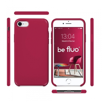 Moxie Coque iPhone 7/8/SE 2020 [BeFluo] Coque Silicone Fine et Légère pour iPhone 8, iPhone 7 et iPhone SE 2020, Intérieur Microfibre, Coque Anti-chocs et Anti-rayures pour iPhone 8/7/SE 2020 - Framboise