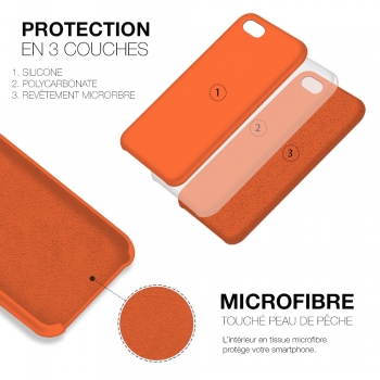Moxie Coque iPhone 7/8/SE 2020 [BeFluo] Coque Silicone Fine et Légère pour iPhone 8, iPhone 7 et iPhone SE 2020, Intérieur Microfibre, Coque Anti-chocs et Anti-rayures pour iPhone 8/7/SE 2020 - Orange