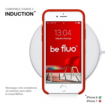 Moxie Coque iPhone 7/8/SE 2020 [BeFluo] Coque Silicone Fine et Légère pour iPhone 8, iPhone 7 et iPhone SE 2020, Intérieur Microfibre, Coque Anti-chocs et Anti-rayures pour iPhone 8/7/SE 2020 - Rouge
