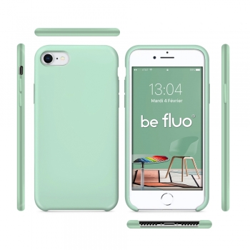 Moxie Coque iPhone 7/8/SE 2020 [BeFluo] Coque Silicone Fine et Légère pour iPhone 8, iPhone 7 et iPhone SE 2020, Intérieur Microfibre, Coque Anti-chocs et Anti-rayures pour iPhone 8/7/SE 2020 - Menthe