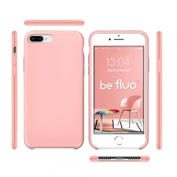 Moxie Coque iPhone 7 Plus/8 Plus [BeFluo] Coque Silicone Fine et Légère pour iPhone 8 Plus et iPhone 7 Plus, Intérieur Microfibre, Coque Anti-chocs et Anti-rayures pour iPhone 8+/7+ - Rose Clair
