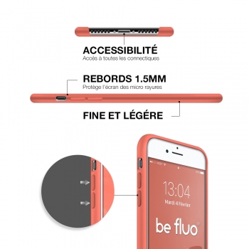 Moxie Coque iPhone 7 Plus/8 Plus [BeFluo] Coque Silicone Fine et Légère pour iPhone 8 Plus et iPhone 7 Plus, Intérieur Microfibre, Coque Anti-chocs et Anti-rayures pour iPhone 8+/7+ - Rose Pastel