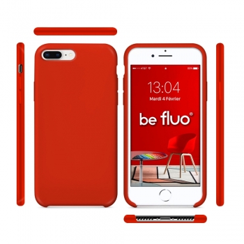 Moxie Coque iPhone 7 Plus/8 Plus [BeFluo] Coque Silicone Fine et Légère pour iPhone 8 Plus et iPhone 7 Plus, Intérieur Microfibre, Coque Anti-chocs et Anti-rayures pour iPhone 8+/7+ - Rouge