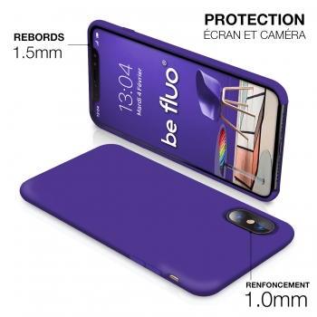 Moxie Coque iPhone XS / iPhone X [BeFluo] Coque Silicone Fine et Légère pour iPhone XS 5.8" et iPhone X, Intérieur Microfibre, Coque Anti-chocs et Anti-rayures pour iPhone XS/X - Violet