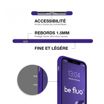 Moxie Coque iPhone XS / iPhone X [BeFluo] Coque Silicone Fine et Légère pour iPhone XS 5.8" et iPhone X, Intérieur Microfibre, Coque Anti-chocs et Anti-rayures pour iPhone XS/X - Violet