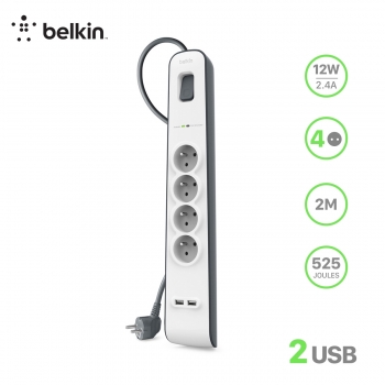 Multiprise x4 + 2USB...