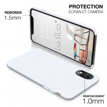 Moxie Coque iPhone XR [BeFluo] Coque Silicone Fine et Légère pour iPhone XR 6.1, Intérieur Microfibre, Coque Anti-chocs et Anti-rayures pour iPhone XR - Blanc