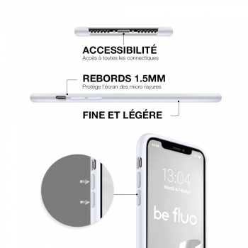 Moxie Coque iPhone XR [BeFluo] Coque Silicone Fine et Légère pour iPhone XR 6.1, Intérieur Microfibre, Coque Anti-chocs et Anti-rayures pour iPhone XR - Blanc