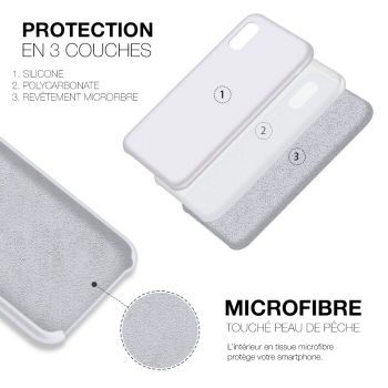 Moxie Coque iPhone XR [BeFluo] Coque Silicone Fine et Légère pour iPhone XR 6.1, Intérieur Microfibre, Coque Anti-chocs et Anti-rayures pour iPhone XR - Blanc