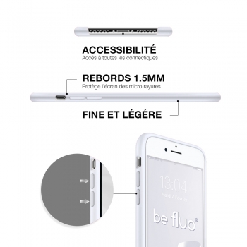 Moxie Coque iPhone 7/8/SE 2020 [BeFluo] Coque Silicone Fine et Légère pour iPhone 8, iPhone 7 et iPhone SE 2020, Intérieur Microfibre, Coque Anti-chocs et Anti-rayures pour iPhone 8/7/SE 2020 - Blanc