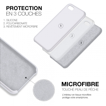 Moxie Coque iPhone 7/8/SE 2020 [BeFluo] Coque Silicone Fine et Légère pour iPhone 8, iPhone 7 et iPhone SE 2020, Intérieur Microfibre, Coque Anti-chocs et Anti-rayures pour iPhone 8/7/SE 2020 - Blanc