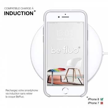 Moxie Coque iPhone 7/8/SE 2020 [BeFluo] Coque Silicone Fine et Légère pour iPhone 8, iPhone 7 et iPhone SE 2020, Intérieur Microfibre, Coque Anti-chocs et Anti-rayures pour iPhone 8/7/SE 2020 - Blanc