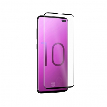 Moxie Protection d'écran Samsung Galaxy S10 Plus / S10+ en verre trempé compatible lecteur d'empreintes avec kit applicateur [Ultimate 3D+]
