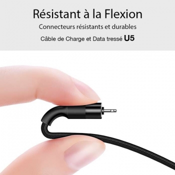 Présentoir 25 câbles tressés USAMS U5 (10 Lightning - 10 Type C - 5 Micro USB)