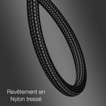 Présentoir 25 câbles tressés USAMS U5 (10 Lightning - 10 Type C - 5 Micro USB)
