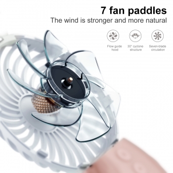Moxie Mini Ventilateur [Rabbit Fan] Ventilateur Portatif à 2 Vitesses, Batterie de 800mAh Intégrée, Ventilo Lumineux avec Dragonne, Oreilles de Lapin - Bleu