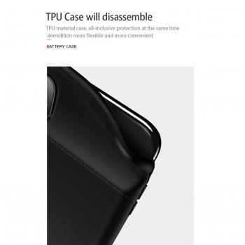 Usams Coque Batterie pour iPhone X/XS [Millie Series US-CD43] Coque Batterie 3200mAh Fine et Légère, Ultra Sécurisée pour iPhone XS 5.8" et iPhone X, Coque Renforcée contre les Impacts - Noir