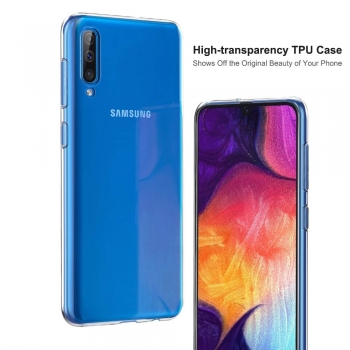 Moxie Coque Galaxy A50 [Skintrans] Coque en TPU Souple Transparente Ultra Fine pour Samsung Galaxy A50 (2019) - Transparent