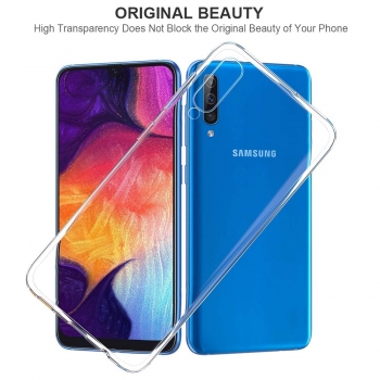 Moxie Coque Galaxy A50 [Skintrans] Coque en TPU Souple Transparente Ultra Fine pour Samsung Galaxy A50 (2019) - Transparent