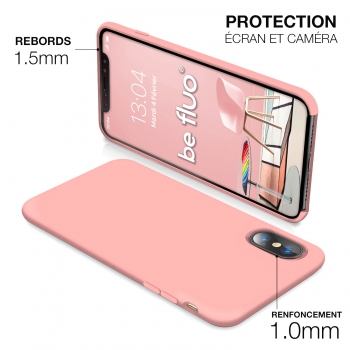Moxie Coque iPhone XS Max [BeFluo] Coque Silicone Fine et Légère pour iPhone XS Max 6.5", Intérieur Microfibre, Coque Anti-chocs et Anti-rayures pour iPhone XS Max - Rose Clair