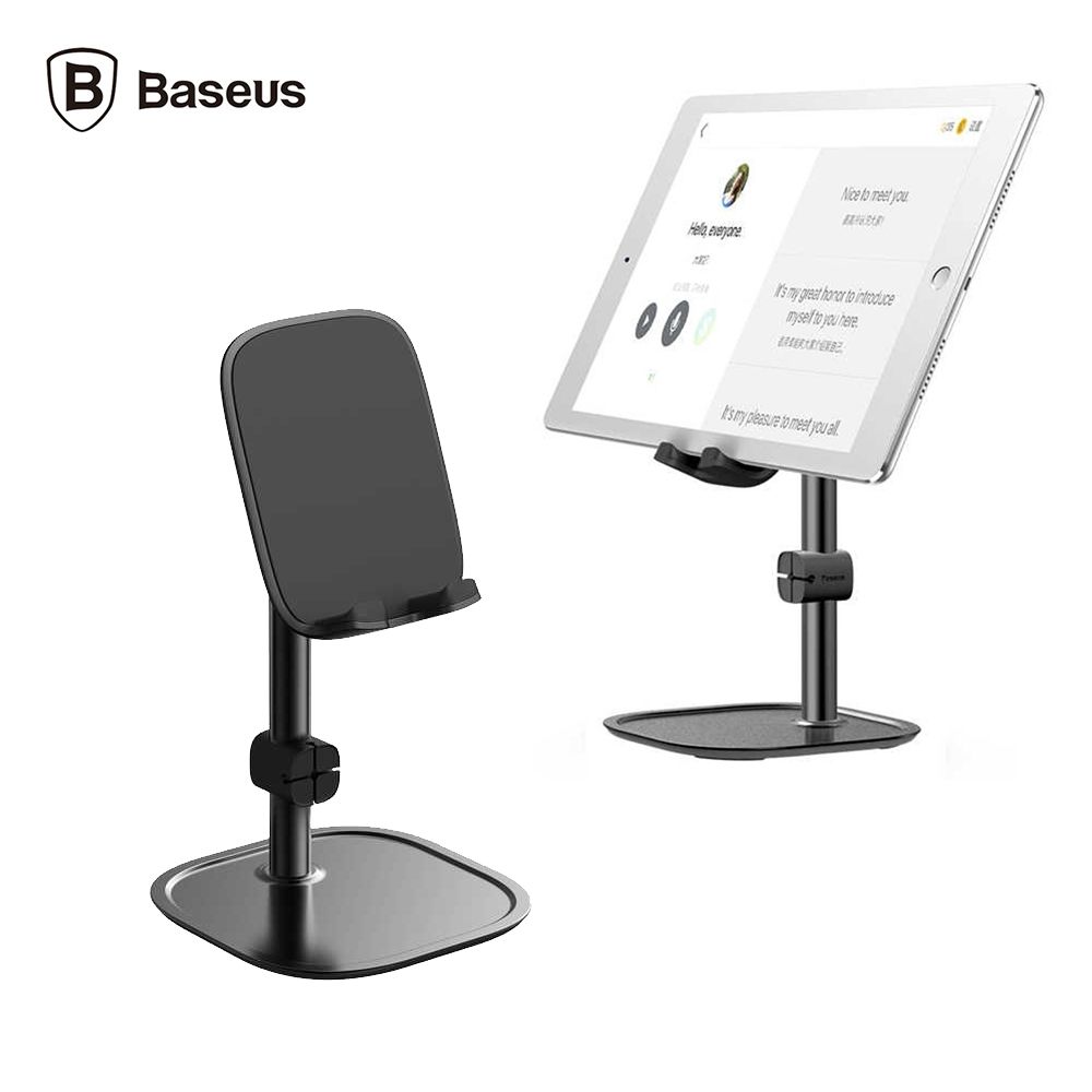 Support Bureau, Baseus [SUWY-01] Support Bureau en Aluminium Oxydable avec  Attache Câble, Angle de Vue à 35°, Support pour Mobiles et Tablettes - Noir