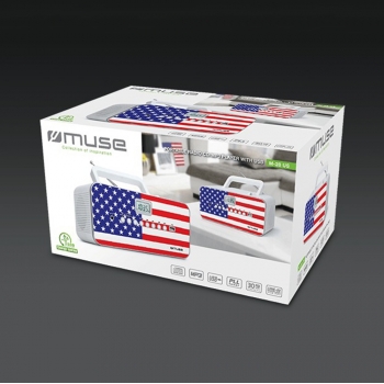 Radio CD, Muse [M-28 US] Radio CD/CD-R/RW/MP3 avec Tuner PLL AM/FM, Affichage LCD, Antenne Pivotante, Radio avec Poignée de Transport, Édition United States
