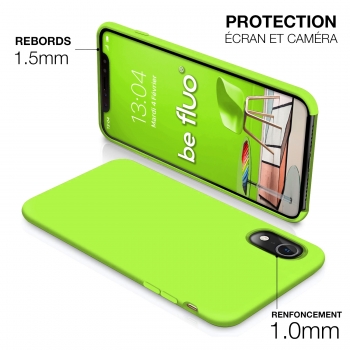 Moxie Coque iPhone XR [BeFluo] Coque Silicone Fine et Légère pour iPhone XR 6.1, Intérieur Microfibre, Coque Anti-chocs et Anti-rayures pour iPhone XR - Vert Pomme