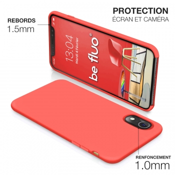 Moxie Coque iPhone XR [BeFluo] Coque Silicone Fine et Légère pour iPhone XR 6.1, Intérieur Microfibre, Coque Anti-chocs et Anti-rayures pour iPhone XR - Rose Vif