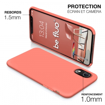 Moxie Coque iPhone XR [BeFluo] Coque Silicone Fine et Légère pour iPhone XR 6.1, Intérieur Microfibre, Coque Anti-chocs et Anti-rayures pour iPhone XR - Rose Pastel