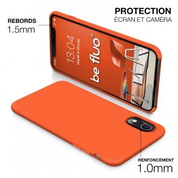 Moxie Coque iPhone XR [BeFluo] Coque Silicone Fine et Légère pour iPhone XR 6.1, Intérieur Microfibre, Coque Anti-chocs et Anti-rayures pour iPhone XR - Orange
