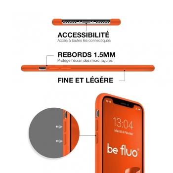 Moxie Coque iPhone XR [BeFluo] Coque Silicone Fine et Légère pour iPhone XR 6.1, Intérieur Microfibre, Coque Anti-chocs et Anti-rayures pour iPhone XR - Orange