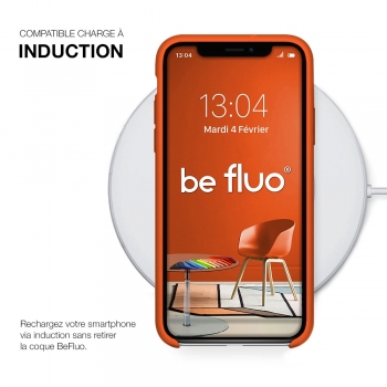 Moxie Coque iPhone XR [BeFluo] Coque Silicone Fine et Légère pour iPhone XR 6.1, Intérieur Microfibre, Coque Anti-chocs et Anti-rayures pour iPhone XR - Orange
