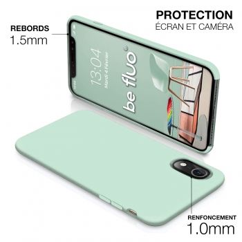 Moxie Coque iPhone XR [BeFluo] Coque Silicone Fine et Légère pour iPhone XR 6.1, Intérieur Microfibre, Coque Anti-chocs et Anti-rayures pour iPhone XR - Menthe