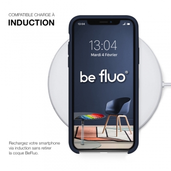Moxie Coque iPhone XR [BeFluo] Coque Silicone Fine et Légère pour iPhone XR 6.1, Intérieur Microfibre, Coque Anti-chocs et Anti-rayures pour iPhone XR - Bleu Foncé