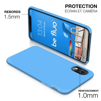 Moxie Coque iPhone XR [BeFluo] Coque Silicone Fine et Légère pour iPhone XR 6.1, Intérieur Microfibre, Coque Anti-chocs et Anti-rayures pour iPhone XR - Bleu Clair