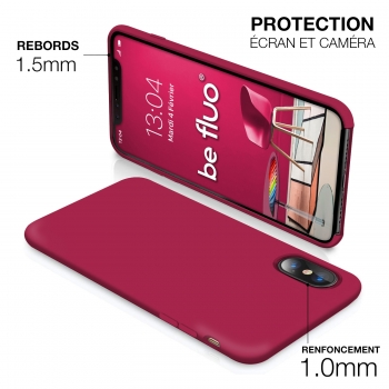 Moxie Coque iPhone XS Max [BeFluo] Coque Silicone Fine et Légère pour iPhone XS Max 6.5", Intérieur Microfibre, Coque Anti-chocs et Anti-rayures pour iPhone XS Max - Framboise