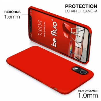 Moxie Coque iPhone XR [BeFluo] Coque Silicone Fine et Légère pour iPhone XR 6.1", Intérieur Microfibre, Coque Anti-chocs et Anti-rayures pour iPhone XR - Rouge