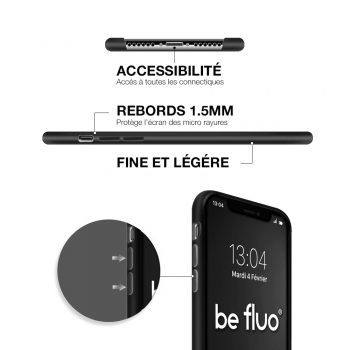 Moxie Coque iPhone XR [BeFluo] Coque Silicone Fine et Légère pour iPhone XR 6.1, Intérieur Microfibre, Coque Anti-chocs et Anti-rayures pour iPhone XR - Noir
